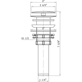 ALFI Brand AB5009-BSS Brushed Stainless Steel Pop Up Drain for Sink without Overflow