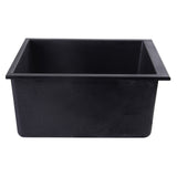 ALFI AB2420UM-BLA Black 24" Undermount Single Bowl Granite Composite Sink