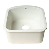 ALFI Brand AB1818C 17" White Fireclay Undermount D-Shaped Kitchen Sink