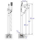 ALFI AB2758-BN Brushed Nickel Floor Mounted Tub Filler + Mixer with Shower Head