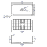 ALFI Brand ABF3318S 33" White Thin Wall Single Bowl Smooth Apron Fireclay Kitchen Farm Sink