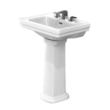 TOTO LPT532.8N#01 Promenade Rectangular Pedestal Bathroom Sink for 8" Center Faucets, Cotton White