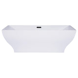 ALFI AB8840 67 inch White Rectangular Acrylic Free Standing Soaking Bathtub