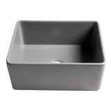 ALFI Brand ABF2418-GM Gray Matte Smooth Apron 24" x 18" Single Bowl Fireclay Farm Sink