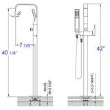 ALFI Brand AB2180-BM Black Matte Single Lever Floor Mounted Tub Filler Mixer with Hand Held Shower Head