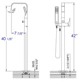 ALFI AB2180-PC Polished Chrome Floor Mounted Tub Filler Mixer with Shower Head