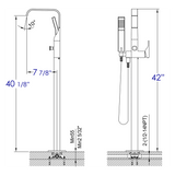 ALFI AB2180-BN Brushed Nickel Floor Mounted Tub Filler Mixer with Shower Head