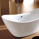 ALFI Brand AB8803 68 inch White Oval Acrylic Free Standing Soaking Bathtub