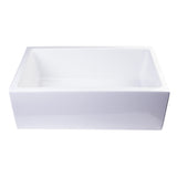 ALFI AB3018SB-W 30" White Smooth Apron Solid Wall Fireclay Single Bowl Farm Sink