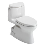 TOTO Carlyle II One-Piece Elongated 1.28 GPF Universal Height Toilet with CEFIONTECT and SS124 SoftClose Seat, WASHLET+ Ready, Cotton White - MS614124CEFG#01