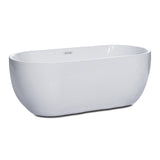 ALFI Brand AB8839 67 inch White Oval Acrylic Free Standing Soaking Bathtub