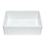 ALFI ABTI3020SB Titanium/Fluted 30" Reversible Fireclay Farmhouse Kitchen Sink