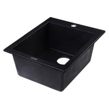 ALFI AB1720DI-BLA Black 17" Drop-In Rectangular Granite Composite Prep Sink