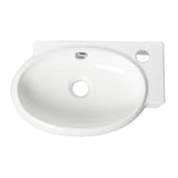 ALFI Brand ABC117 White 17" Small Wall Mounted Ceramic Sink with Faucet Hole