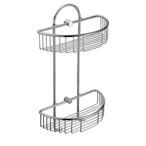 ALFI AB9534 Polished Chrome Wall Mounted Double Basket Shower Shelf Accessory