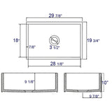 ALFI AB510-W White 30" Contemporary Smooth Apron Fireclay Farmhouse Kitchen Sink