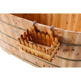 ALFI Brand AB1103 59" Free Standing Cedar Wood Bathtub with Bench