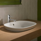 TOTO LT480G#03 Maris Oval Semi-Recessed Vessel Bathroom Sink with CEFIONTECT, Bone