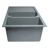 ALFI AB4620DI-T Titanium 46" 2x Bowl Granite Comp Kitchen Sink with Drainboard