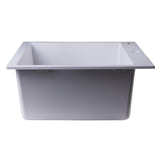 ALFI AB3020DI-W White 30" Drop-In Single Bowl Granite Composite Kitchen Sink