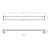 ALFI Brand ABLD32A 32" Modern Stainless Steel Linear Shower Drain without Cover