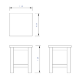 ALFI Brand AB4407 10" x 10" Square Wooden Bench/Stool Multi-Purpose Accessory