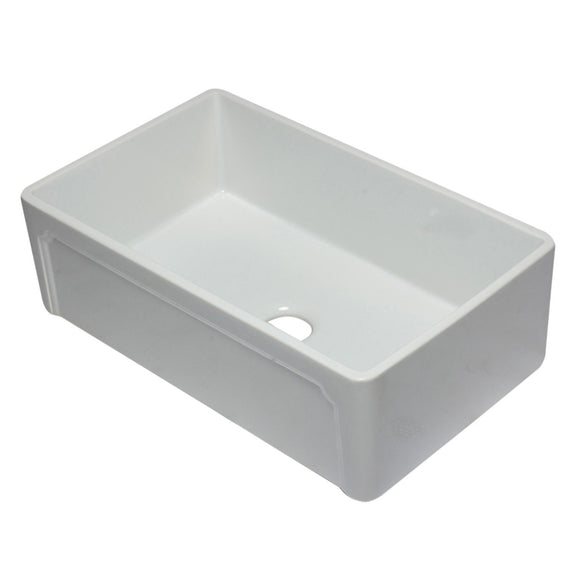 ALFI AB3320SB-W 33 inch White Reversible Single Fireclay Farmhouse Kitchen Sink