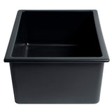 ALFI Brand AB2418UD-BM 24" Matte Black Undermount / Drop-in Fireclay Kitchen Sink