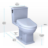 TOTO MW4944724CEMFGA#01 WASHLET+ Connelly Two-Piece Dual Flush Toilet and WASHLET S7 Bidet Seat with Auto Flush