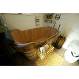 ALFI Brand AB1148 59" Free Standing Wooden Bathtub with Chrome Tub Filler