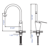 ALFI Brand AB3600-BN Brushed Nickel Gooseneck Single Hole Bathroom Faucet