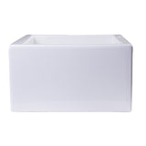 ALFI AB2418SB-W 24" White Smooth Thick Wall Fireclay Single Bowl Farm Sink