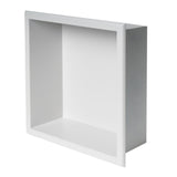 ALFI Brand 12" x 12" White Matte Stainless Steel Square Single Shelf Bath Shower Niche