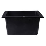 ALFI AB1720DI-BLA Black 17" Drop-In Rectangular Granite Composite Prep Sink