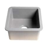 ALFI Brand ABF1818S-GM Gray Matte Square 18" x 18" Undermount/Drop in Fireclay Prep Sink