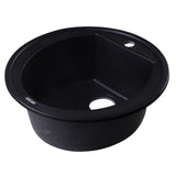 ALFI AB2020DI-BLA Black 20" Drop-In Round Granite Composite Kitchen Prep Sink