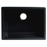 ALFI Brand AB2418UD-BM 24" Matte Black Undermount / Drop-in Fireclay Kitchen Sink