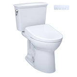 TOTO Drake Transitional WASHLET+ Two-Piece Elongated 1.28 GPF Universal Height TORNADO FLUSH Toilet with S7A Contemporary Bidet Seat, Cotton White - MW7864736CEFG#01