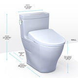 TOTO MW6244726CEFGA#01 WASHLET+ Legato One-Piece Toilet with Auto Flush S7 Bidet Seat, Cotton White