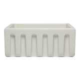 ALFI AB2418HS-B 24 inch Biscuit Smooth / Fluted Single Bowl Fireclay Farm Sink