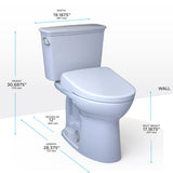 TOTO MW7864726CEFGA#01 Drake Transitional WASHLET+ Two-Piece Toilet and S7 Bidet Seat with Auto Flush, Cotton White