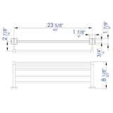 ALFI Brand AB9596 Polished Chrome 24 inch Towel Bar & Shelf Bathroom Accessory