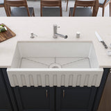 ALFI AB3618HS-W 36 inch White Smooth / Fluted Single Bowl Fireclay Farm Sink