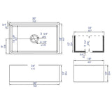 ALFI Brand ABF3018 30" White Thin Wall Single Bowl Smooth Apron Fireclay Kitchen Farm Sink