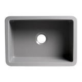 ALFI Brand ABF2718UD-GM Gray Matte 27" x 18" Fireclay Undermount/Drop in Fireclay Kitchen Sink