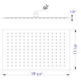 ALFI RAIN2012-BSS 20" Rectangular Brushed Stainless Steel Ultra Thin Rain Shower Head
