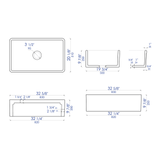 ALFI AB3320SB-B 33 inch Biscuit Reversible Single Fireclay Farmhouse Sink