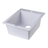 ALFI AB1720DI-W White 17" Drop-In Rectangular Granite Composite Prep Sink