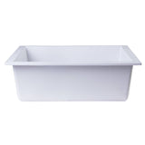 ALFI AB2420UM-W White 24" Undermount Single Bowl Granite Composite Kitchen Sink