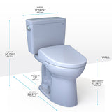 TOTO MW7764736CSFG#01 Drake WASHLET+ Two-Piece Toilet with S7A Bidet Seat, Cotton White